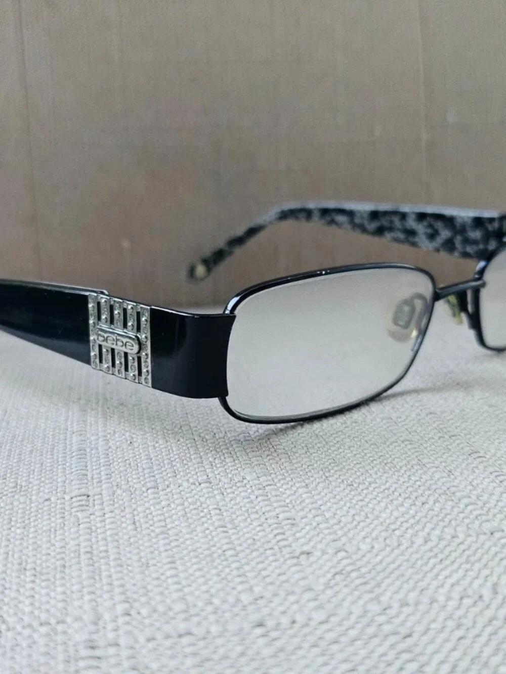 bebe Eyeglasses Black Patterned Arms Women's Eyewear Glasses Eyewear Desire